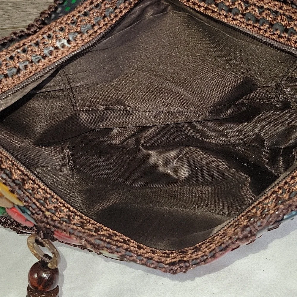 Boho Beaded/Crochet Colorful Patchwork Handbag - Picture 7 of 10